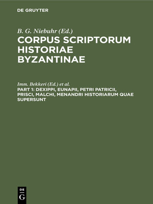 cover image of Dexippi, Eunapii, Petri Patricii, Prisci, Malchi, Menandri Historiarum quae supersunt